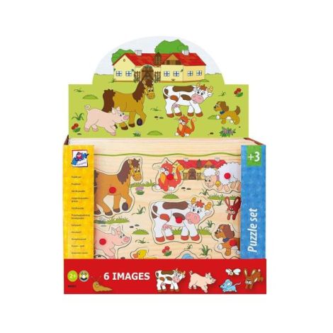 Puzzle Woodyland Animale Fermă Educativ