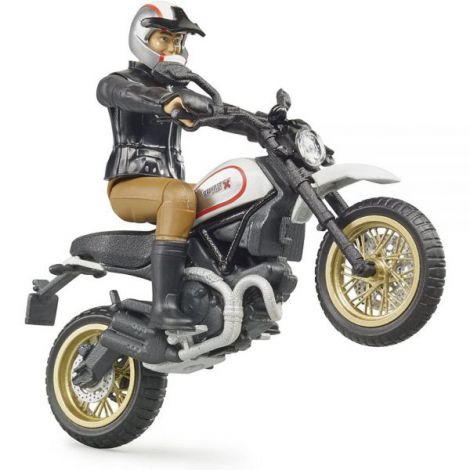 Motocicleta Ducati Desert Scrambler Bruder cu Figurină - imagine 3