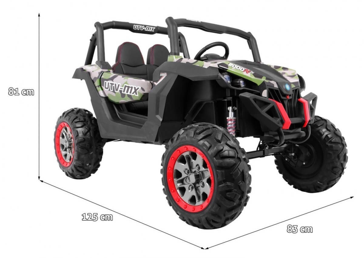 Masinuta Electrica UTV 4x4 Military 2 Locuri - Autokids - imagine 2