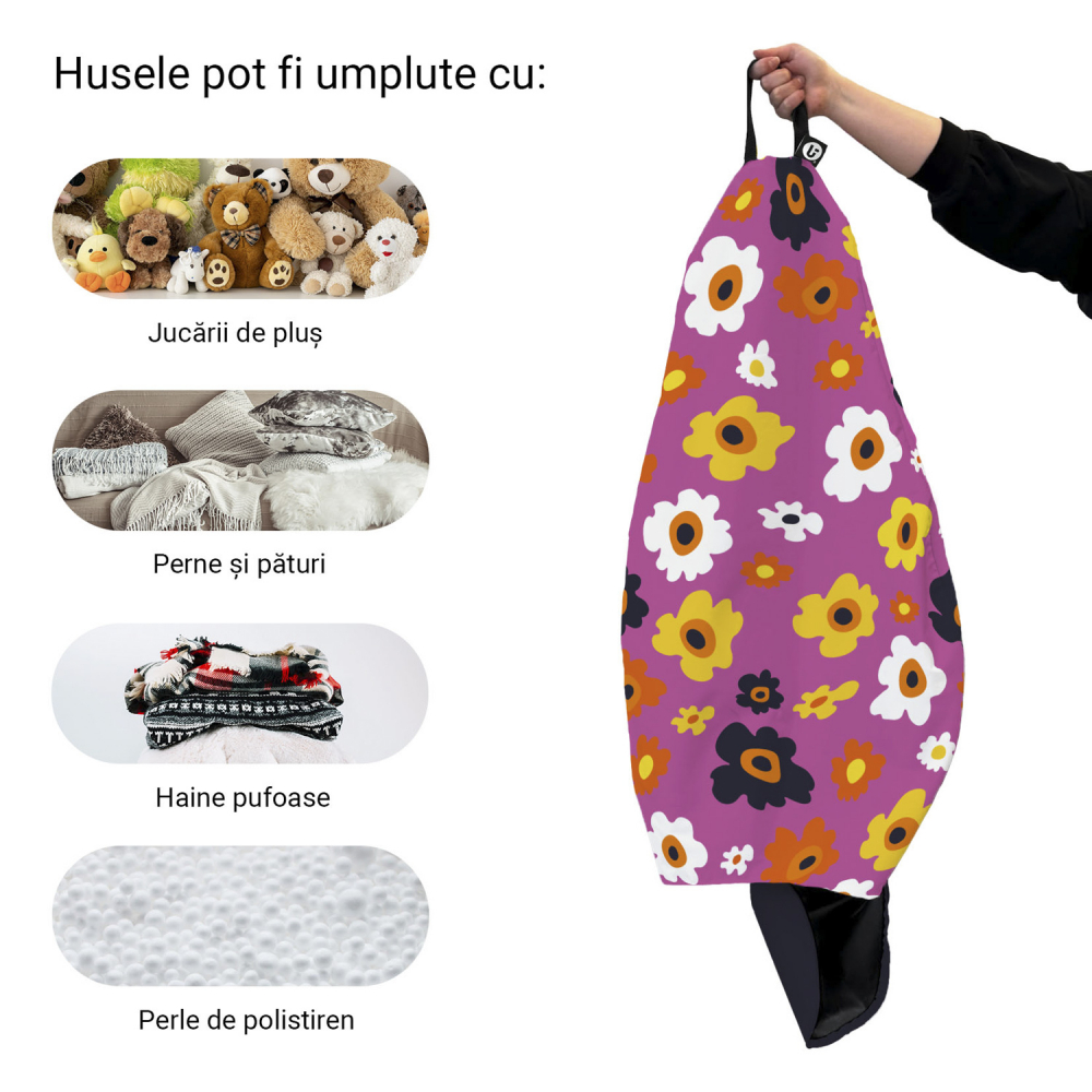Husa Bean Bag Para XL Daisy Mov | Updeco