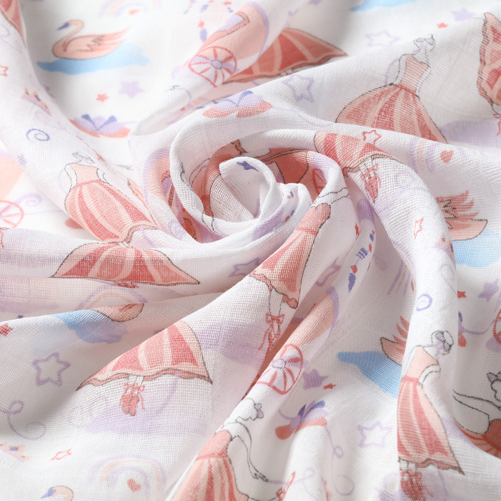 Set 3 scutece Babyono muselină, Soft Pink - imagine 2