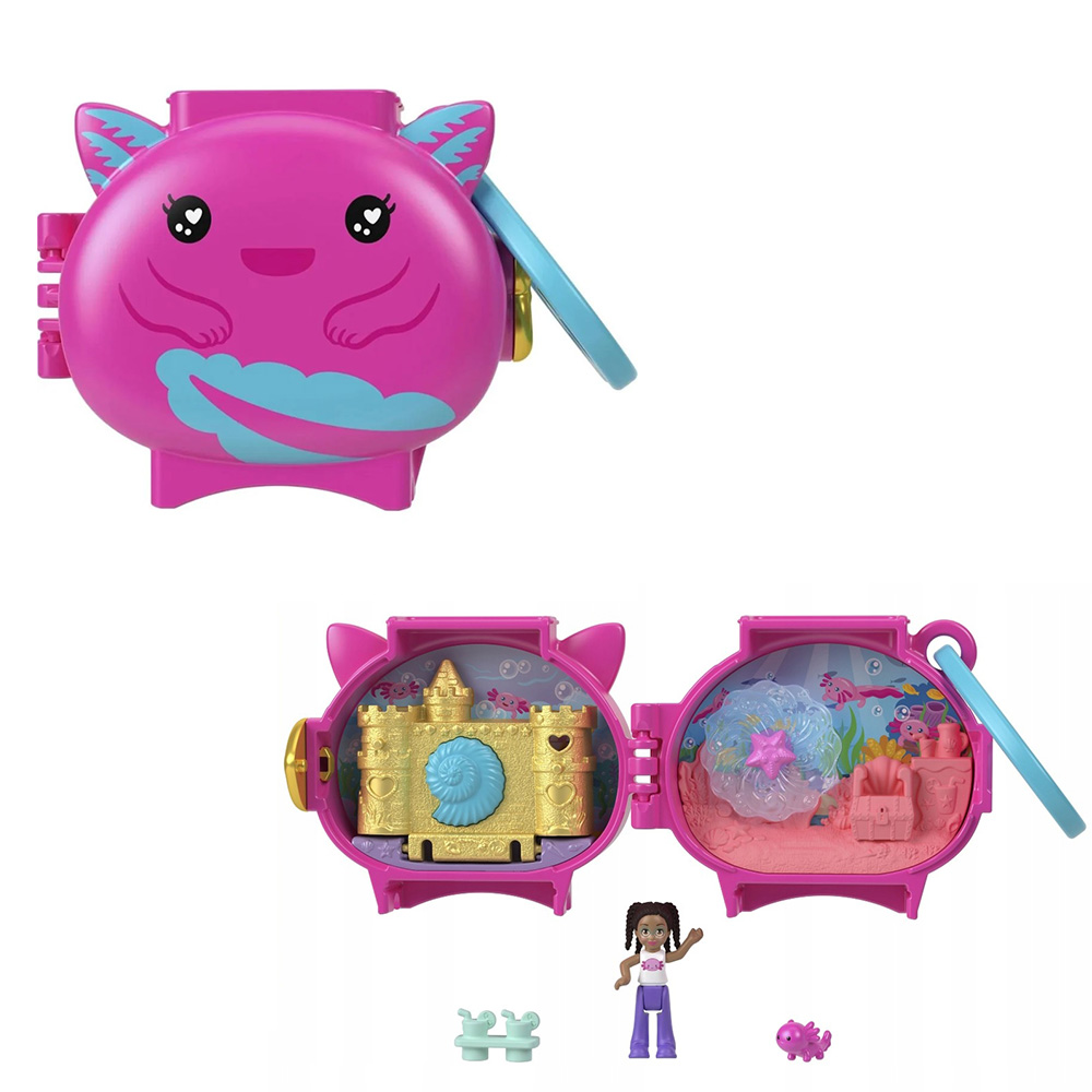 Mini Gentuta Polly Pocket Axolotl cu Accesorii