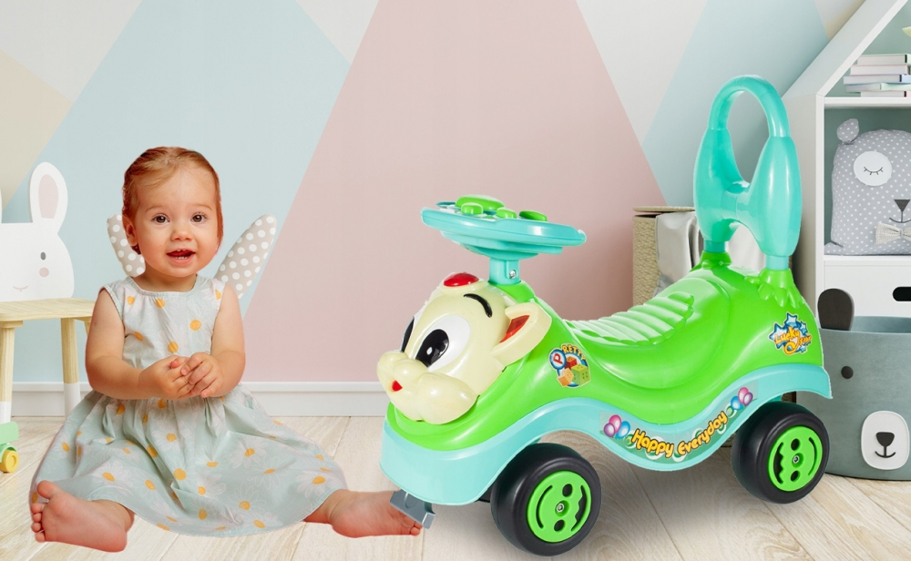 Mașinuță Malplay Kitty Green, fără pedale, cu spătar - imagine 5