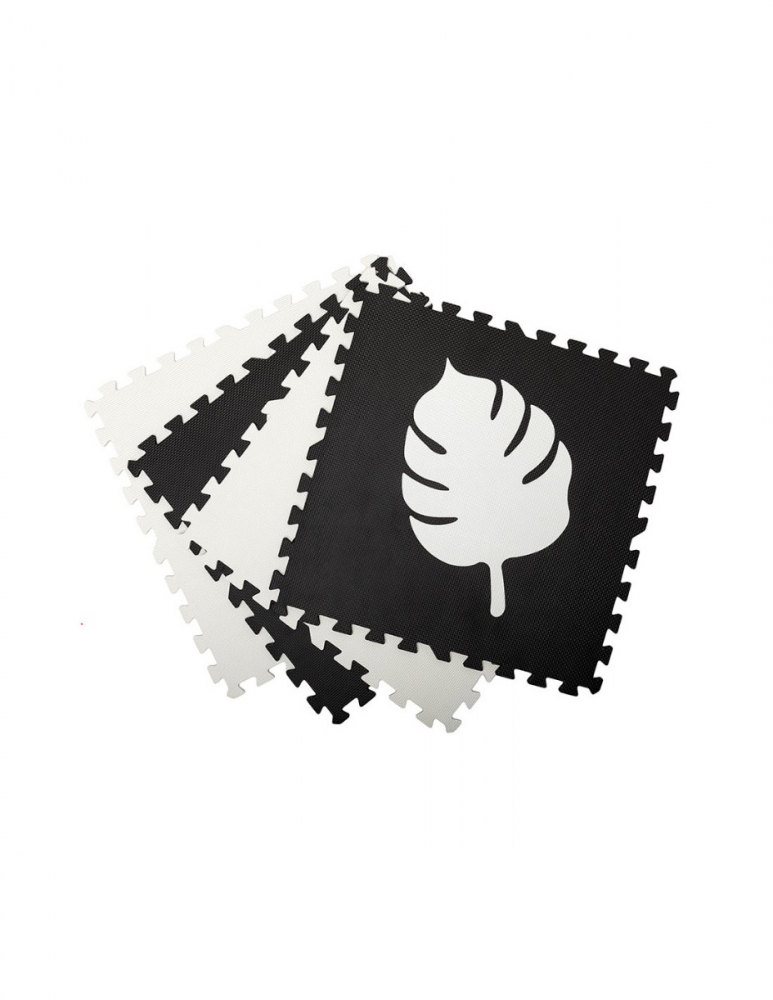 Covoras joaca MoMi Feli, Puzzle 120x120 cm, Negru