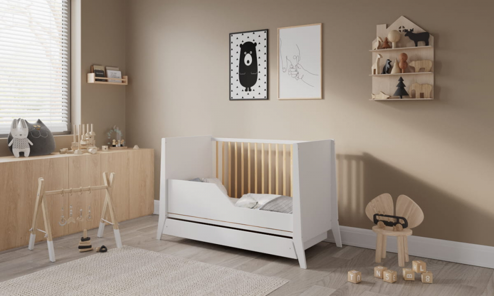 Patut Damian 120x60 cu Sertar, Bej, Nichiduta - imagine 4