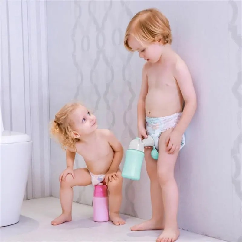 Pisoar Portabil Little Mom Travel Pink - Reutilizabil - imagine 4