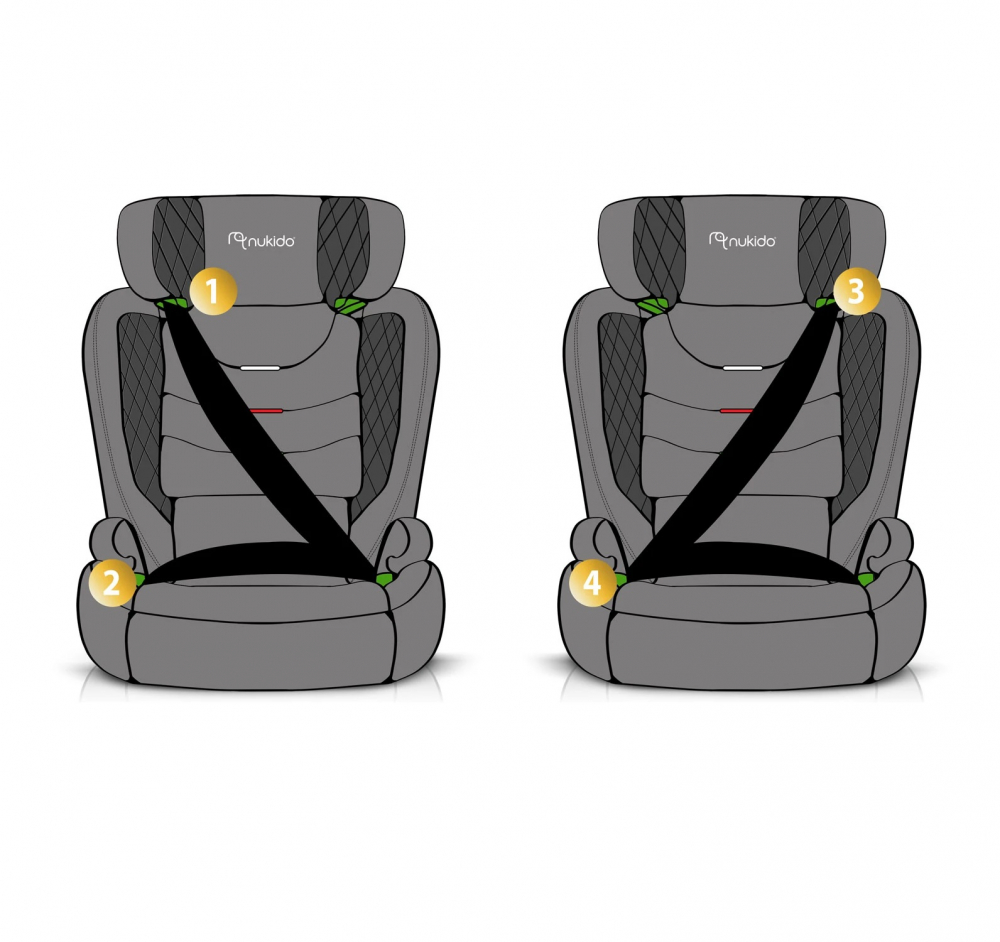 Scaun Auto Nukido I-SIZE Louis, ISOFIX, Negru