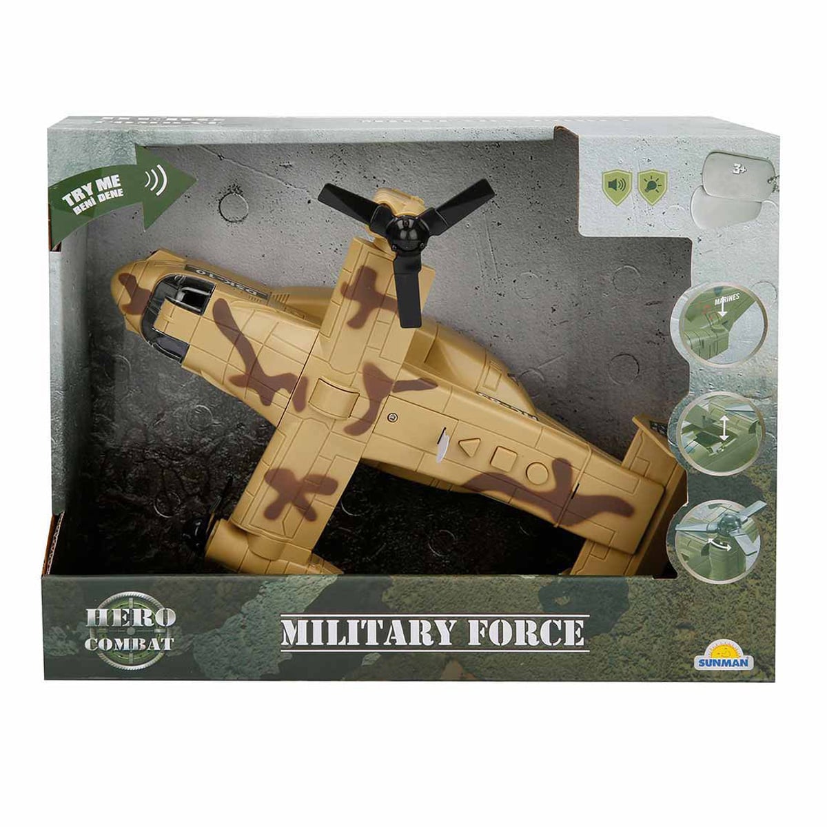 Avion Militar Hero Combat cu Lumini și Sunete, 28 cm