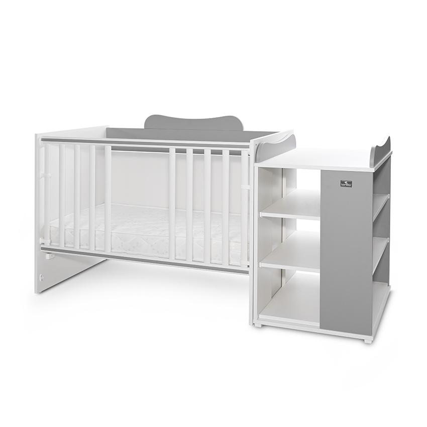 Patut Modular Lorelli 5 Configurarii, White Stone Grey - imagine 2