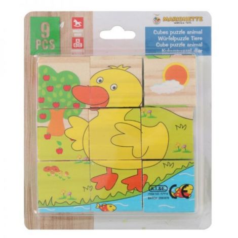 Puzzle Lemn Marionette 9 Piese - Animale Ferma