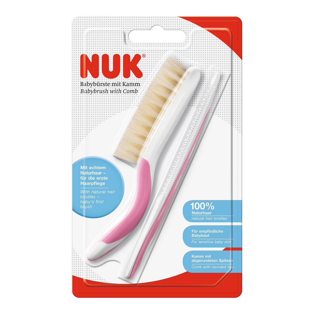 Set NUK Perie Par Natural & Piepten Roz