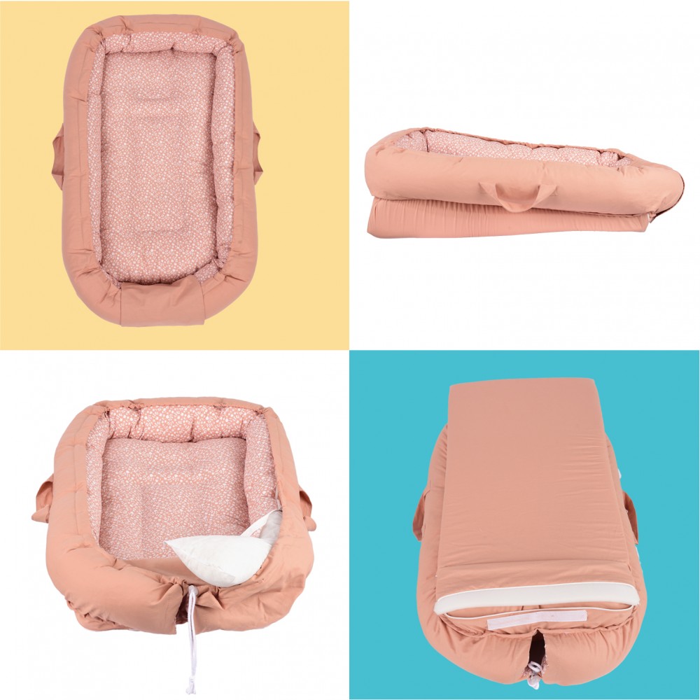 Co-sleeper SeviBebe Anti-Reflux Salmon Pink - imagine 2