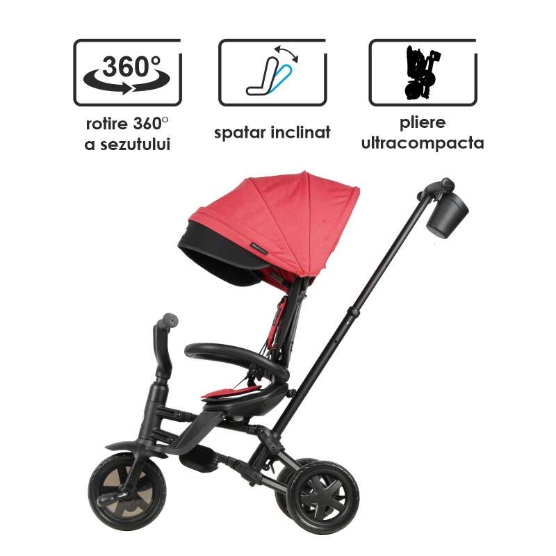 Tricicleta Qplay Nova Niello Rosu Ultrapliabila - imagine 8