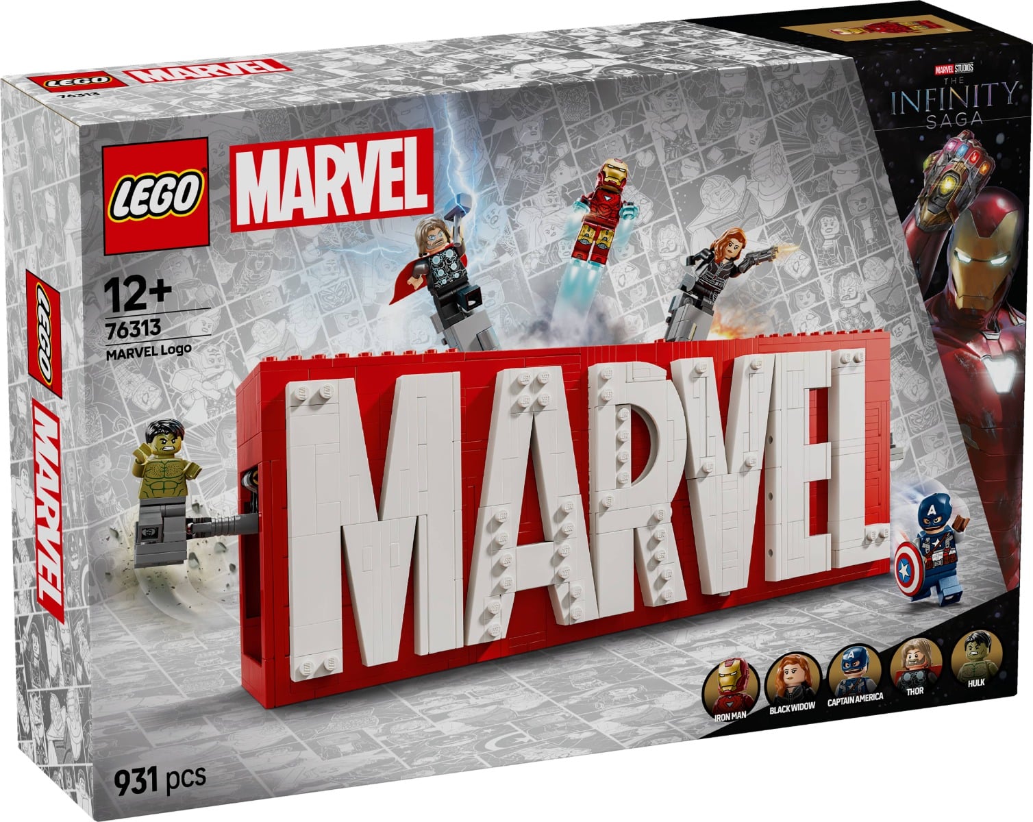 LEGO Marvel 76313 Sigla și 5 Minifigurine Eroi