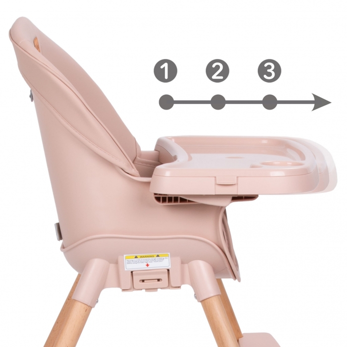 Scaun de masă 4in1 Kidwell Eatan Wood Pink - imagine 6