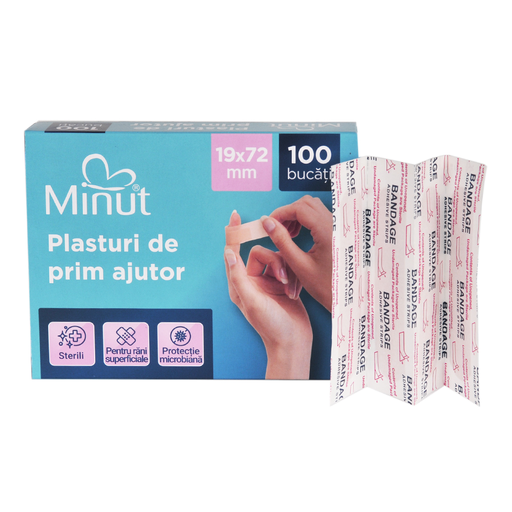 Plasturi Minut 100 buc | Protecție Antiseptică - imagine 2