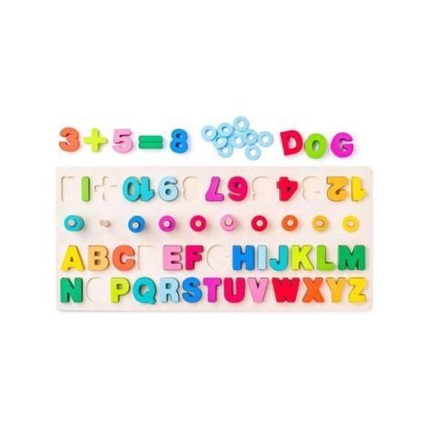 Tabla didactica Woodyland cu litere si cifre - imagine 2