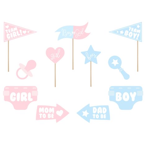 Kit Photo Booth Gender Reveal - Party Deco