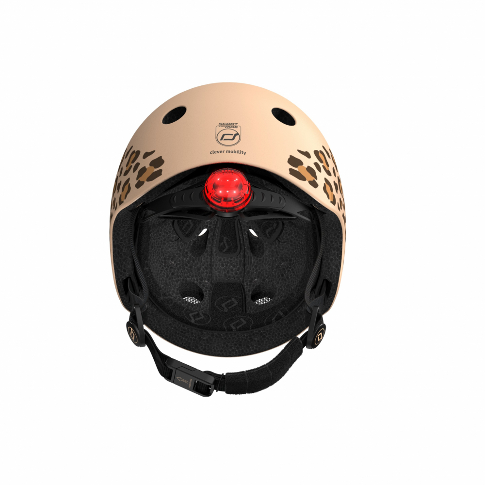 Casca Copii Scoot and Ride LED, Magneți, Leopard 45-51cm - imagine 2