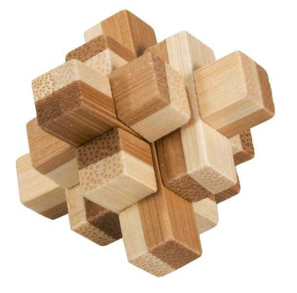 Joc Logic IQ Block Fridolin - Bambus și Cutie Metalică