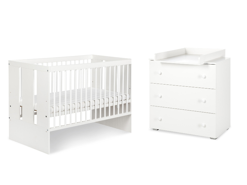 Set Mobilier Bebe Klups Paula Alb, 3 piese - imagine 3