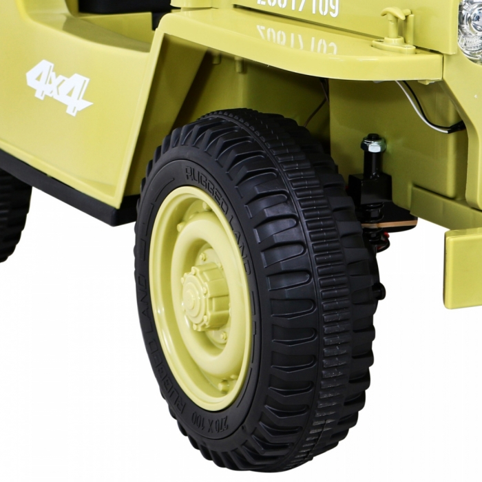 Masinuta Electrica Ramiz Military Retro 4x4 Bej