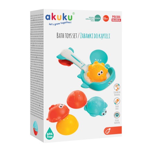 Set Jucării Baie Akuku cu Cosulet - imagine 4