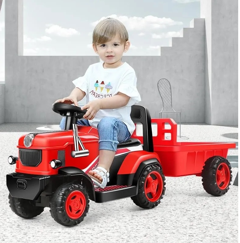 Tractor Electric Nichiduta King Track cu Remorca Rosu - imagine 6