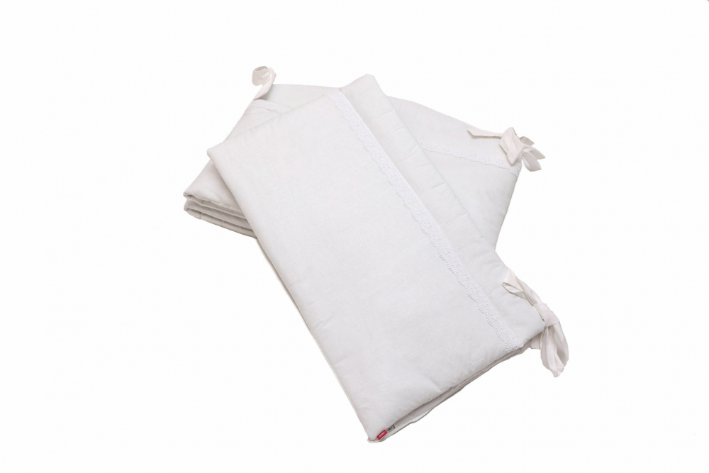 Set protecții patut KidsDecor alb, bumbac, 60x120 cm - imagine 2
