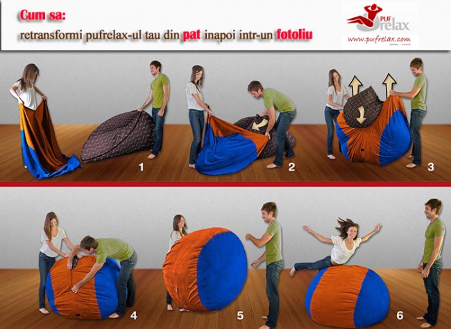 Fotoliu Pufrelax King Size Moon Grey - Confort Premium