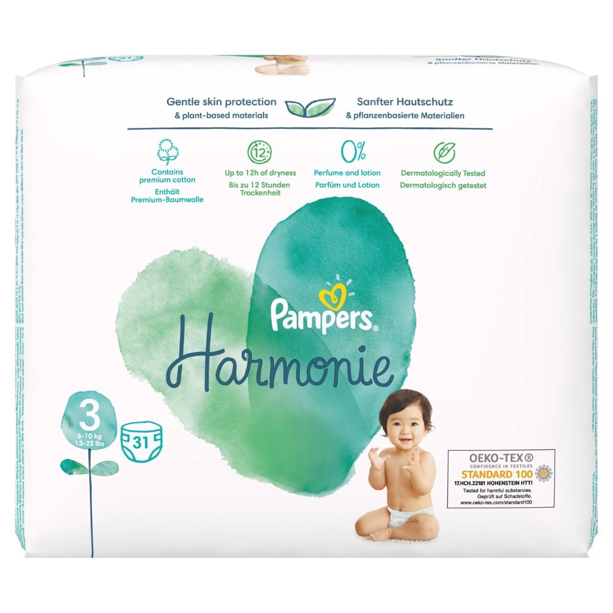 Scutece Pampers Harmonie 3, 31 buc, Protecție 12h