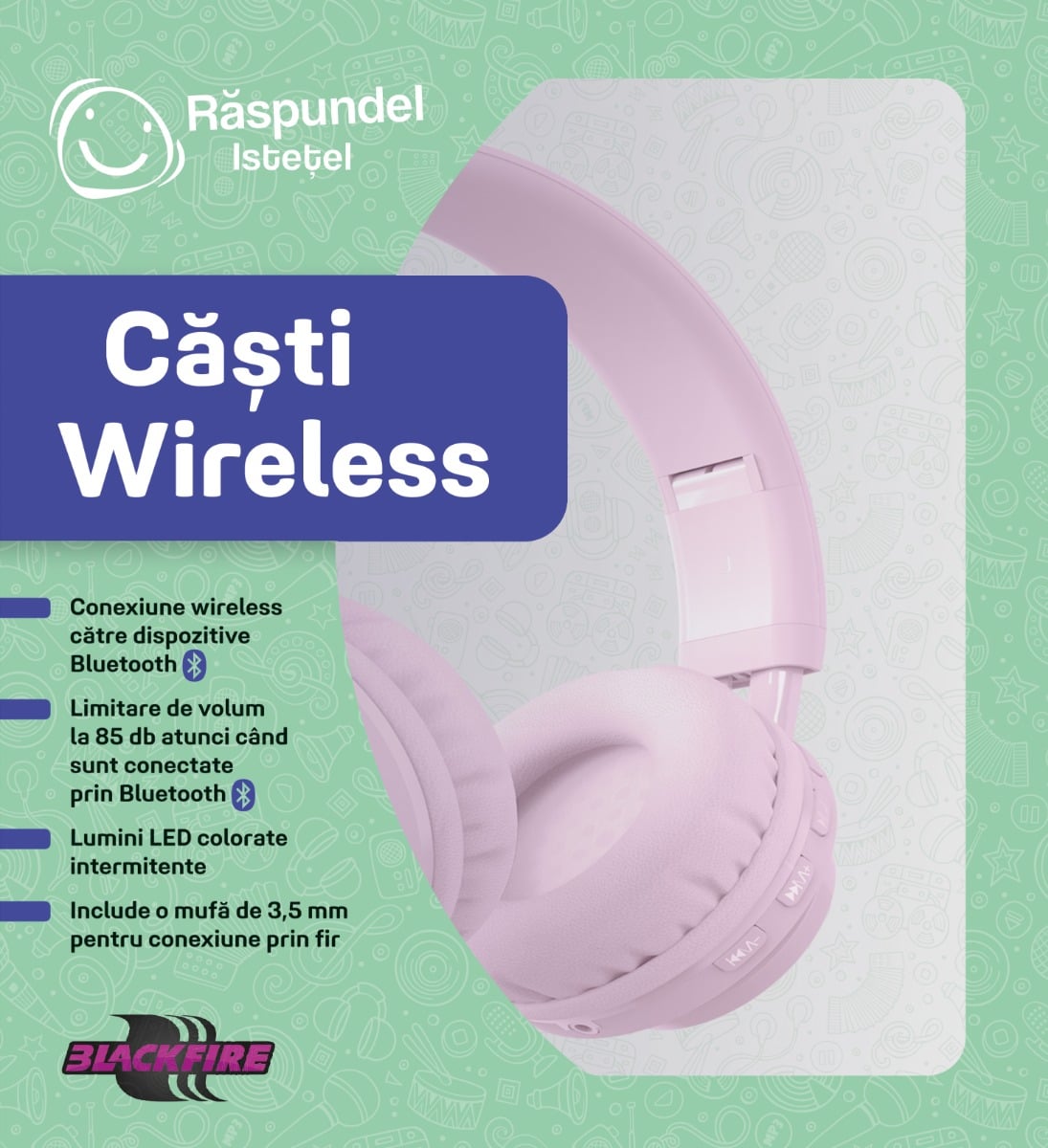 Casti Wireless Raspundel Istetel cu Protectie Auditiva