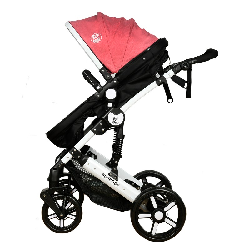 Carucior 2 in 1 Buf Boof X-2 Plus Rosu, Reversibil - imagine 5