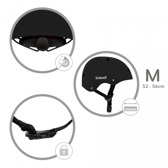 Casca Kidwell ORIX II Negru Mat, 52-56 cm - imagine 7