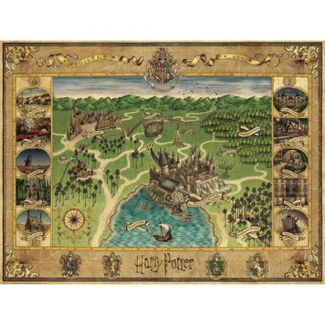 Puzzle Harta Hogwarts 1500 piese Ravensburger - imagine 2