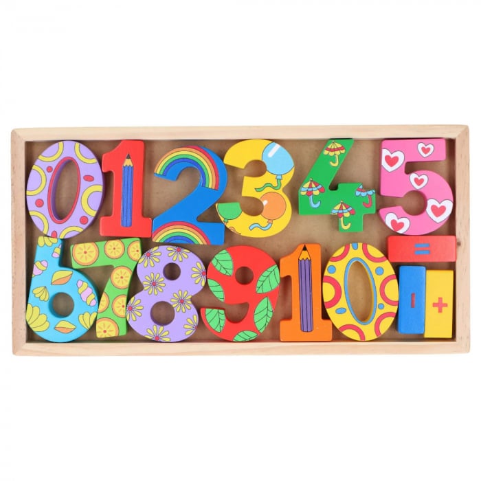 Set Cifre și Simboluri Matematice Marionette, Lemn