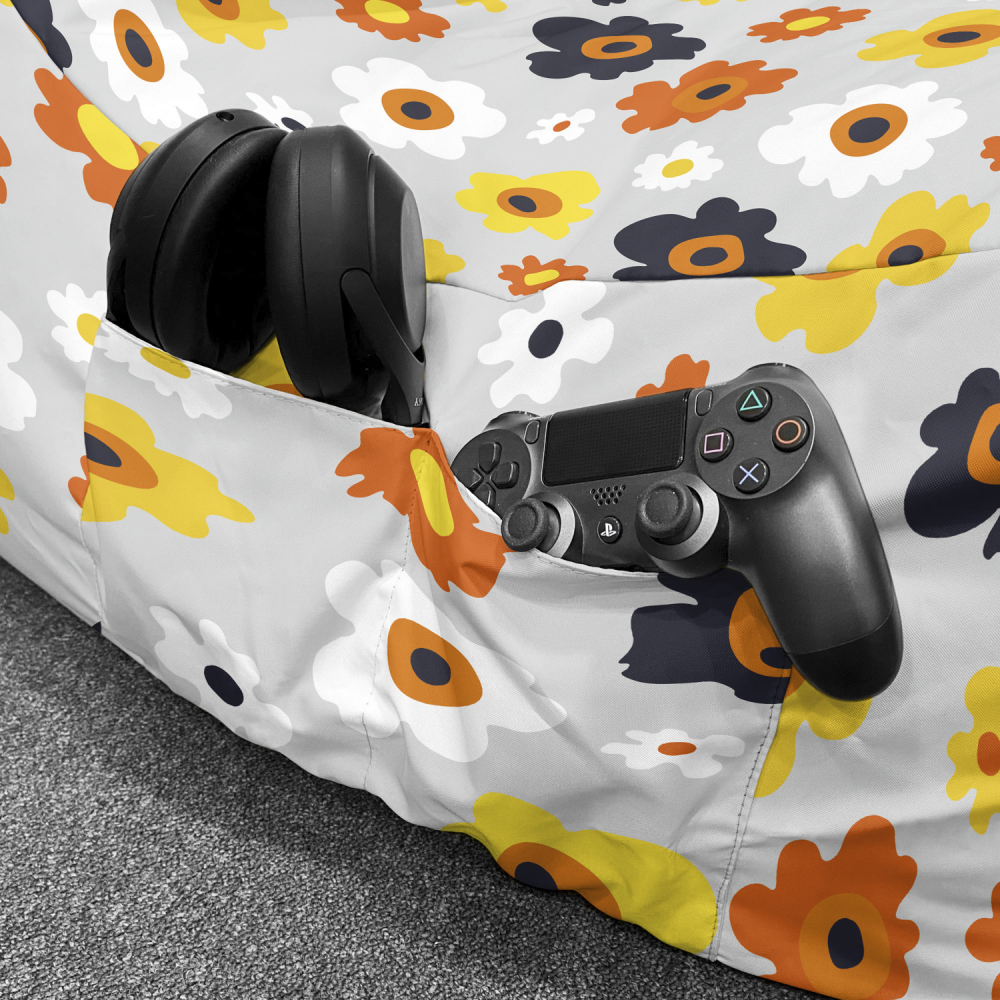 Fotoliu Puf Bean Bag Chill XL Daisy Gri - Updeco - imagine 5