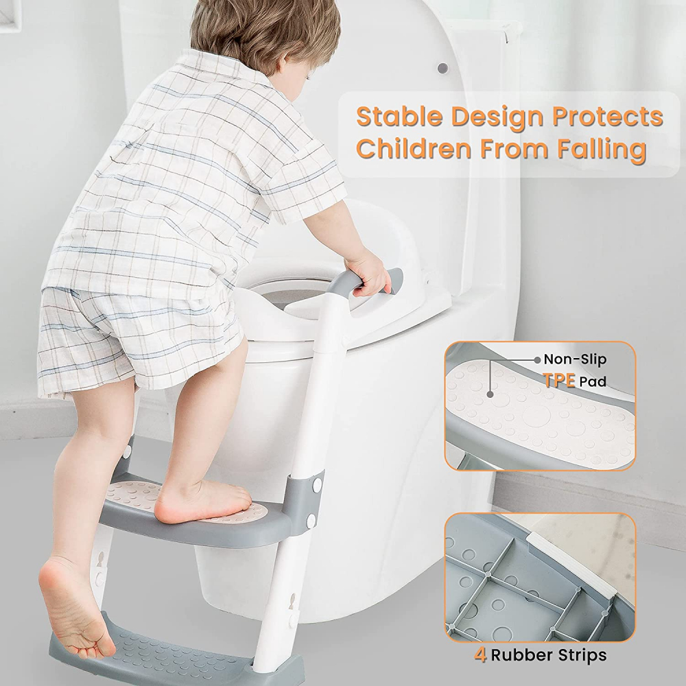 Reductor Toaleta Little Mom Safe Grey cu Manere - imagine 8