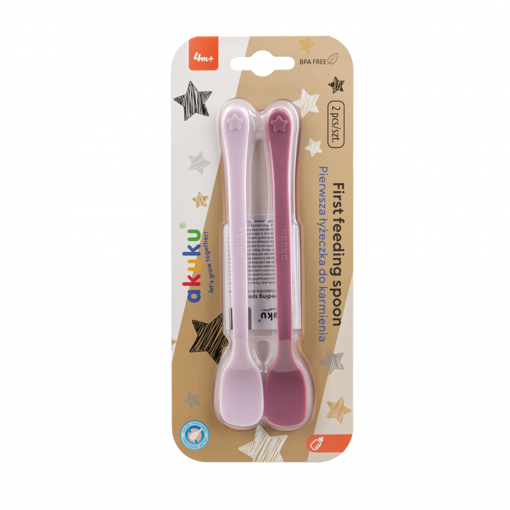 Set 2 lingurite Akuku First Pink fara BPA - imagine 7