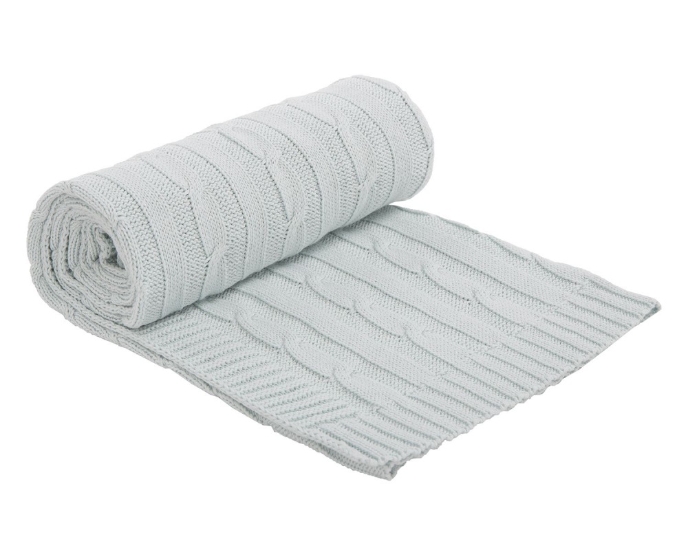 Paturică Tricotată KikkaBoo Mint, Bumbac - imagine 2