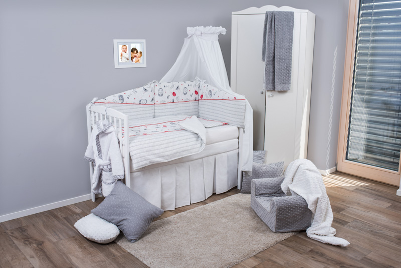 Set Pat Bebelusi Bubaba Red Grey Elephant, 6 Piese