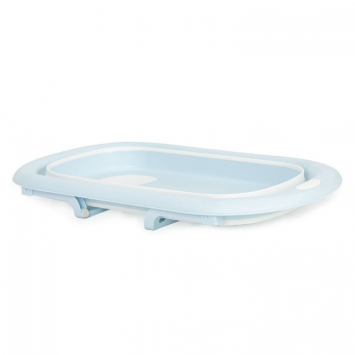 Cadita baie pliabila Ecotoys Gri, cu dop scurgere - imagine 4