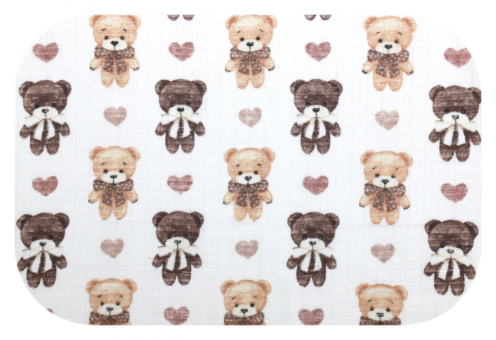 Scutec Muselina Tetra Egakids 70x80 cm, Teddy Bears - imagine 2