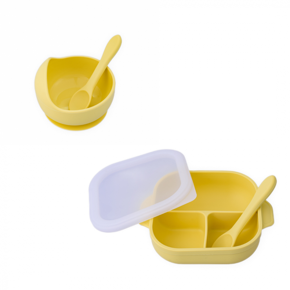 Set Masa Bebe Oaki Silicon Galben Pal - imagine 7