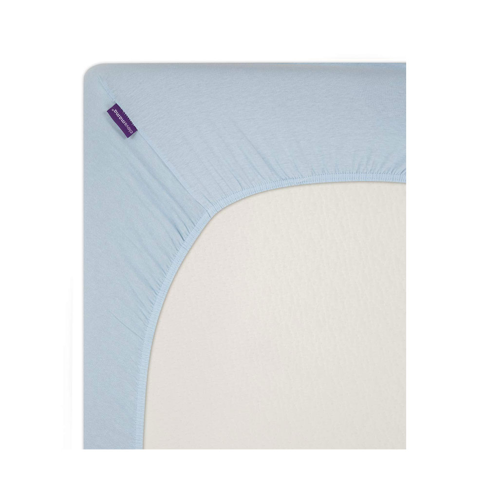 Set Cearceaf Elastic Clevamama, Bleu, 120x60 cm - imagine 3