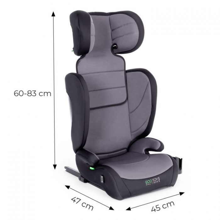 Scaun Auto Ecotoys Isofix i-Size Gri - imagine 9