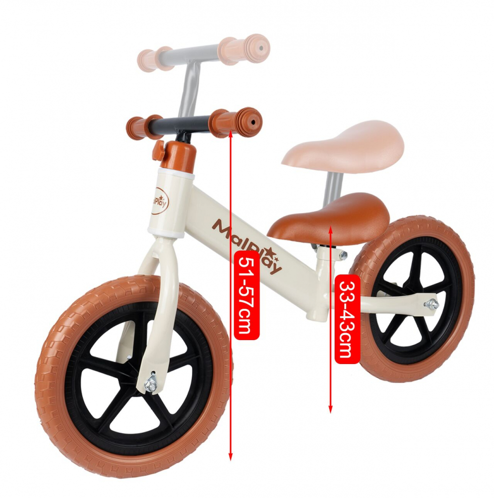 Bicicleta Echilibru Malplay 12" Alba - imagine 2