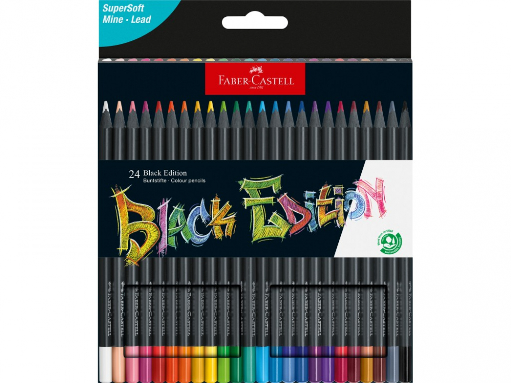 Set 24 Creioane Faber-Castell Black Edition