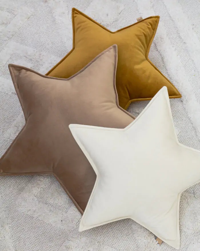 Perna Stea Velvet Babyly Crem | Decorativă și Moale - imagine 7
