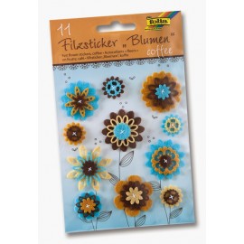 Set 11 Flori Felt Cofee | Decoratiuni Folia Paper